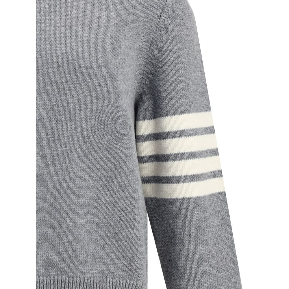 Thom Browne Eleganter Pullover mit halbem Reißverschluss am Hals