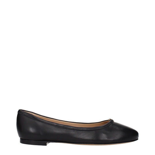 Chloé Schwarze Leder-Ballett-Flats