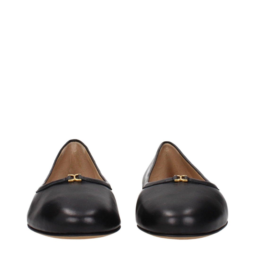 Chloé Schwarze Leder-Ballett-Flats