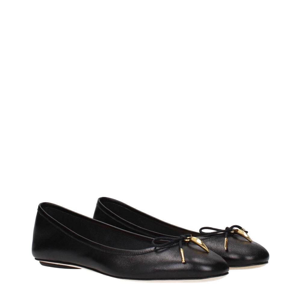 Chloé Schwarze Leder-Ballett-Flats