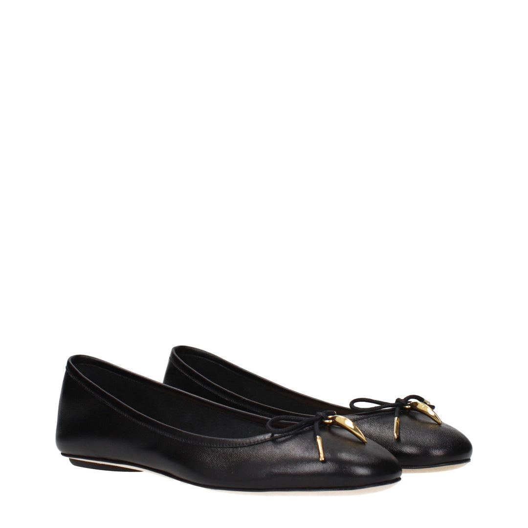 Chloé Schwarze Leder-Ballett-Flats