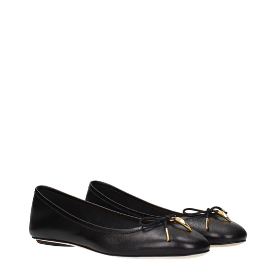 Chloé Schwarze Leder-Ballett-Flats