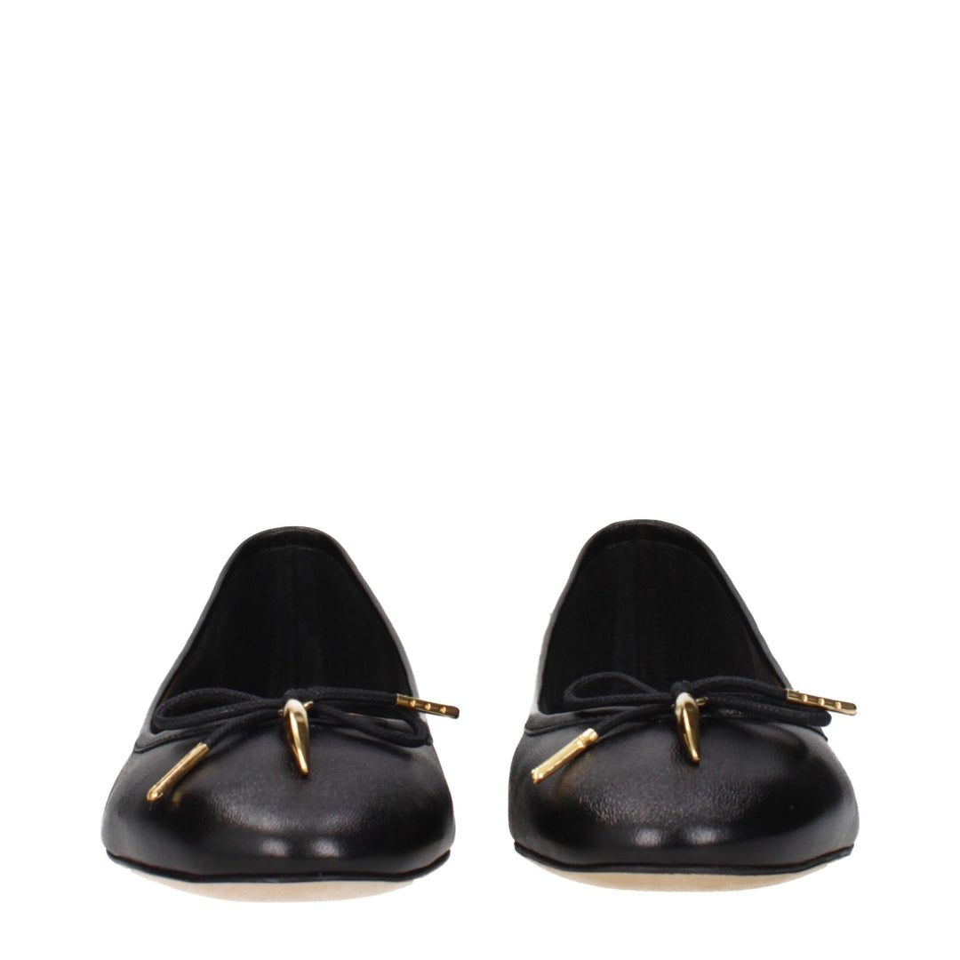 Chloé Schwarze Leder-Ballett-Flats