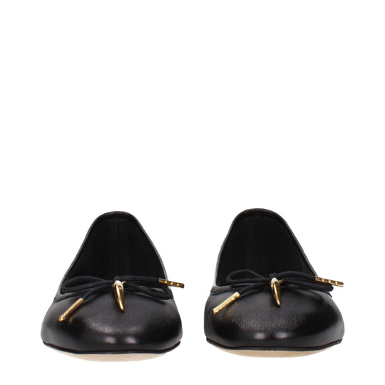 Chloé Schwarze Leder-Ballett-Flats