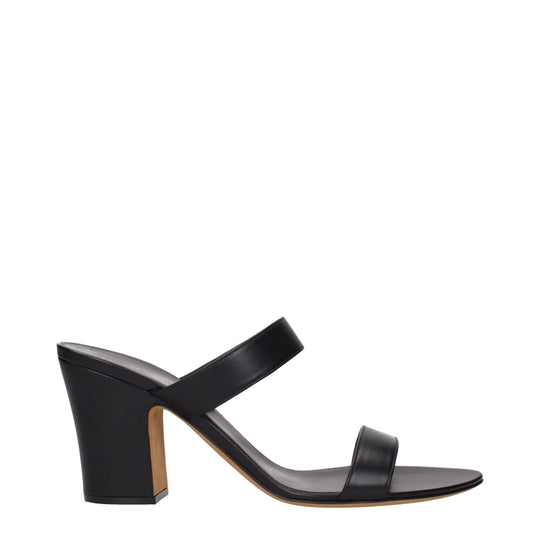 The Row Schwarze Leder Stiletto Heels Sandalen