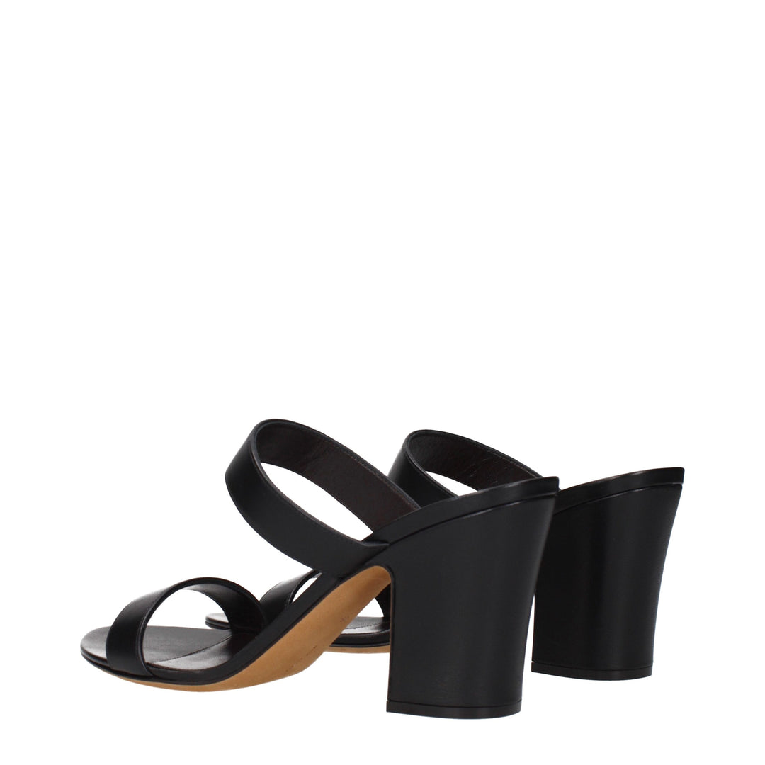 The Row Schwarze Leder Stiletto Heels Sandalen