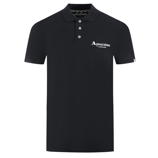 Aquascutum Schwarzes Baumwoll-Poloshirt