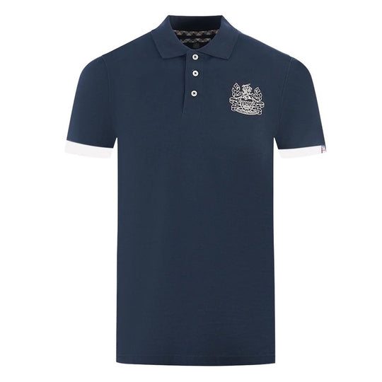 Aquascutum Blaues Baumwoll-Poloshirt
