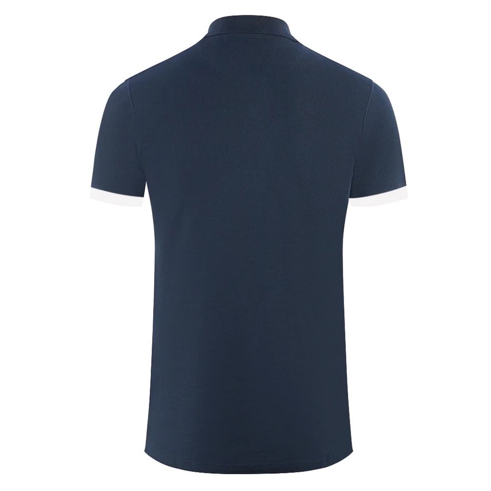 Aquascutum Blaues Baumwoll-Poloshirt