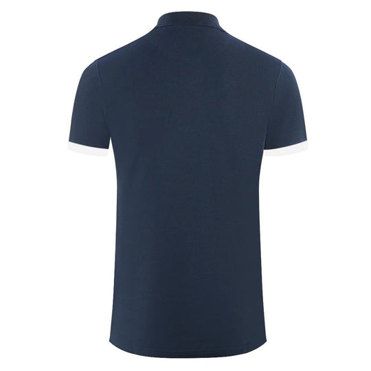 Aquascutum Blaues Baumwoll-Poloshirt