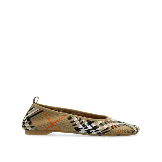 Burberry Ballerina-Schuhe aus kariertem Strick