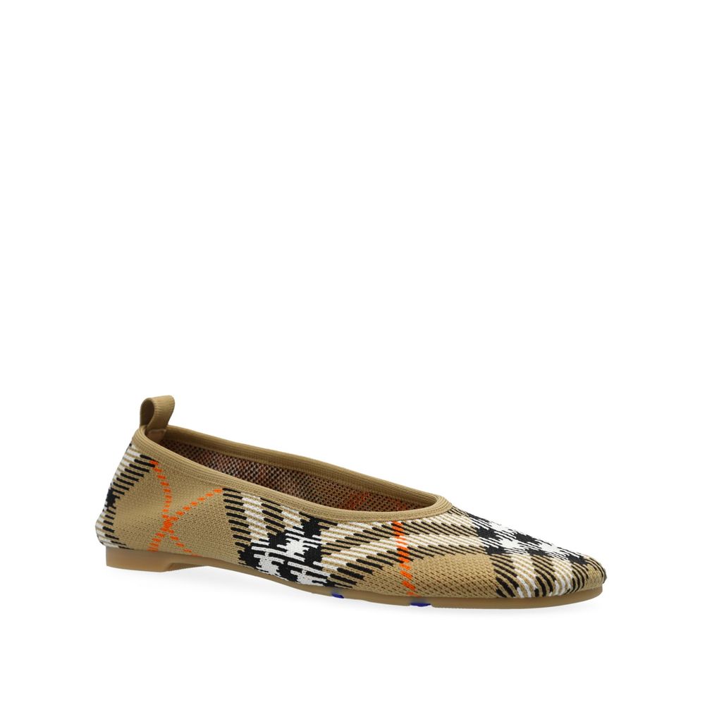 Burberry Ballerina-Schuhe aus kariertem Strick