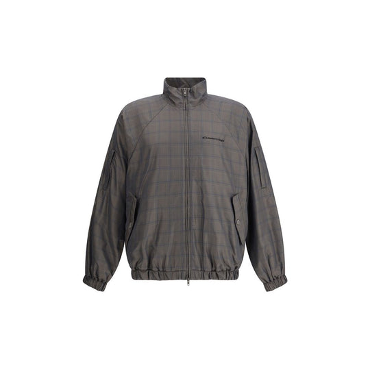 Balenciaga Jacke mit Reißverschluss und Karomuster in Braun und Blau