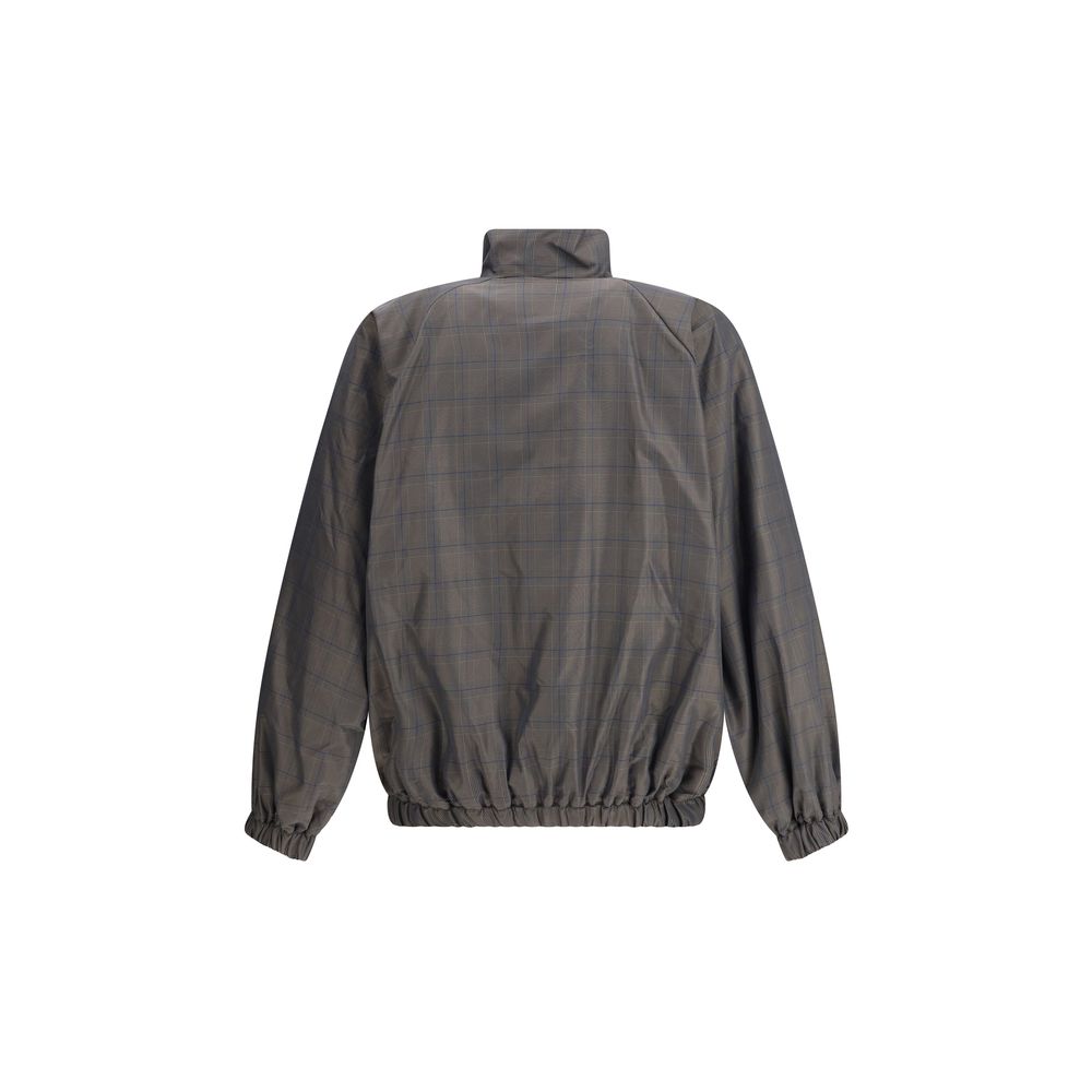 Balenciaga Jacke mit Reißverschluss und Karomuster in Braun und Blau
