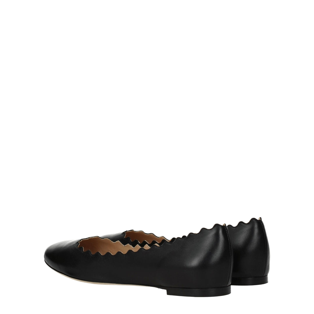 Chloé Schwarze Leder-Ballett-Flats