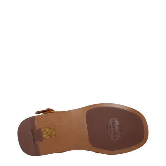 Church's Flache Sandalen aus braunem Leder