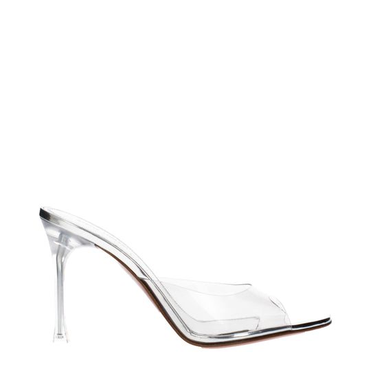 Amina Muaddi Transparente Stiletto-Sandalen aus Pvc