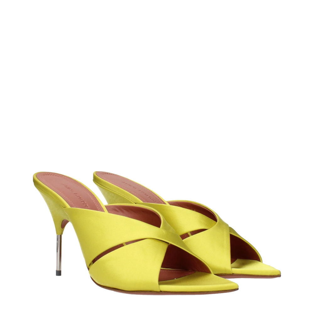Amina Muaddi Grün Satin Stiletto Heels Sandalen