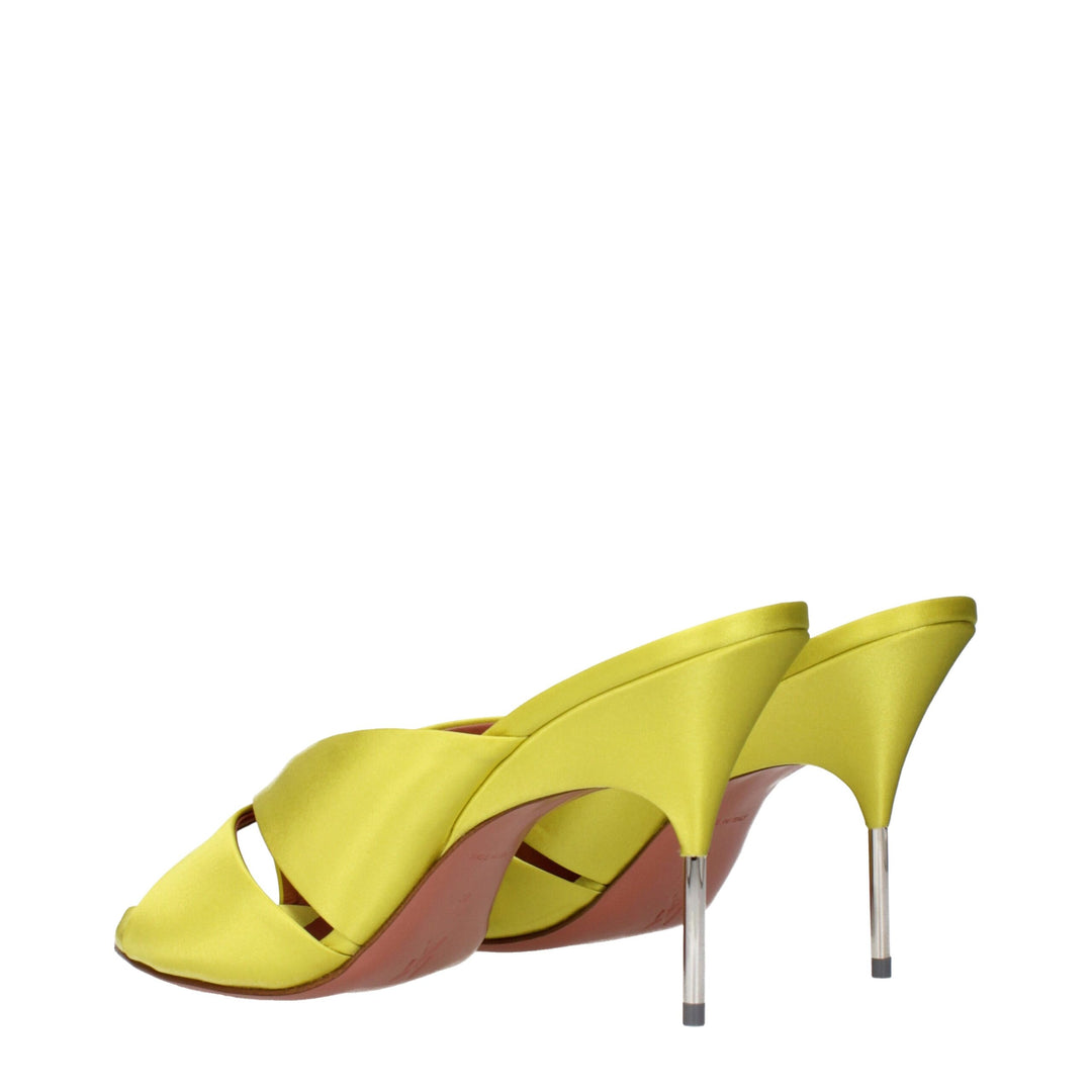 Amina Muaddi Grün Satin Stiletto Heels Sandalen