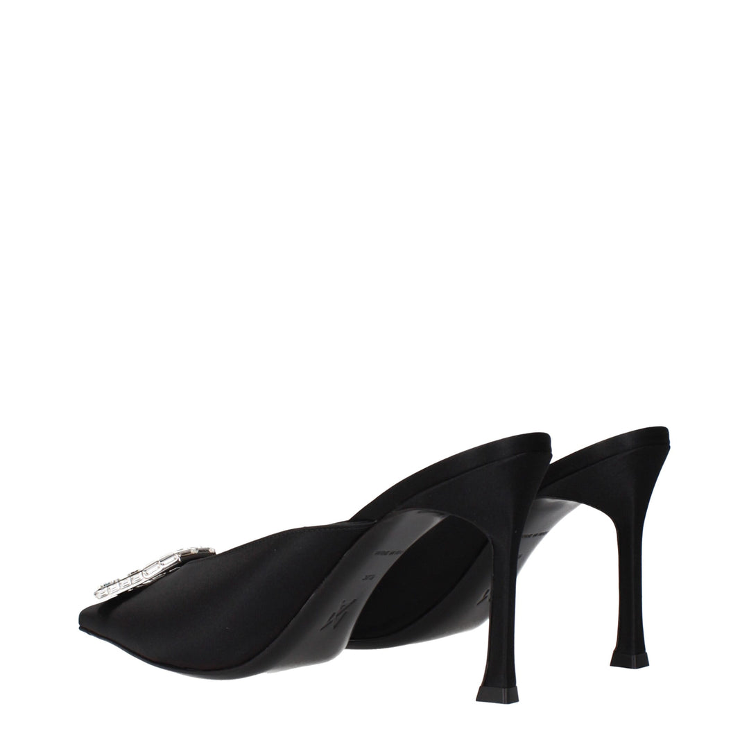 Amina Muaddi Schwarze Satin High Heel Pumps