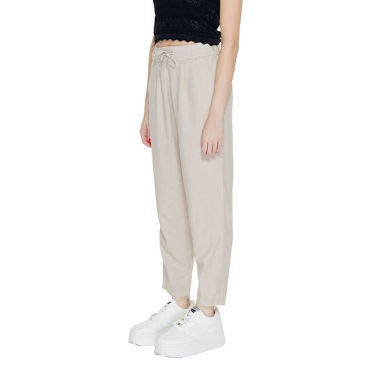 Only Beige Leinenhose