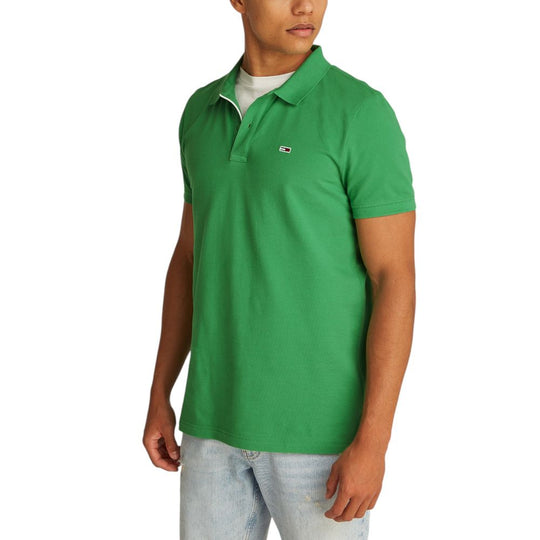 Tommy Hilfiger Jeans Grünes Baumwoll-Poloshirt