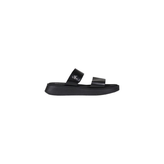 Calvin Klein Jeans Schwarze Leder-Sandale