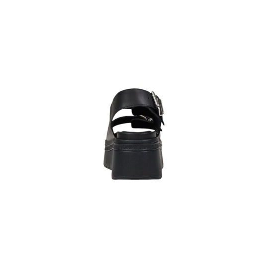 Tommy Hilfiger Jeans Schwarze Leder-Sandale