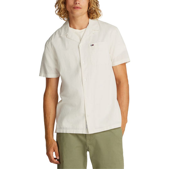 Tommy Hilfiger Jeans Cremefarbenes Baumwollhemd