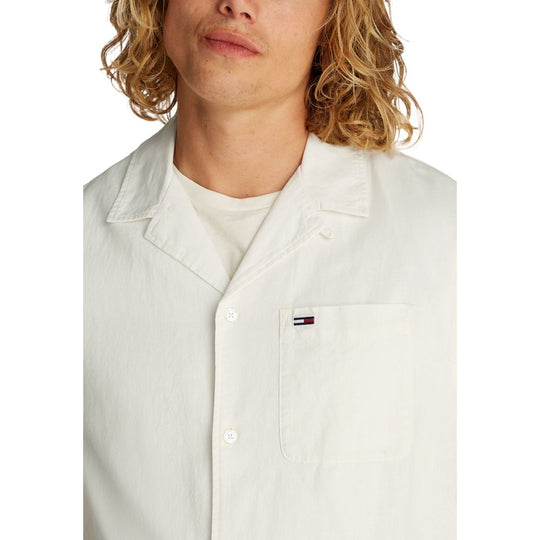 Tommy Hilfiger Jeans Cremefarbenes Baumwollhemd