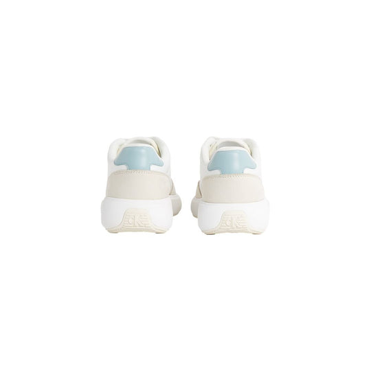 Calvin Klein Jeans Cremefarbene Leder-Sneaker