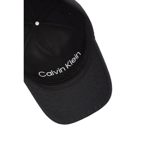 Calvin Klein Schwarzer recycelter Polyester Kappen Baseballmütze