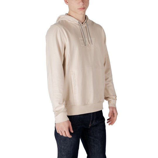 EA7 Emporio Armani Beigefarbener Baumwoll-Kapuzenpulli