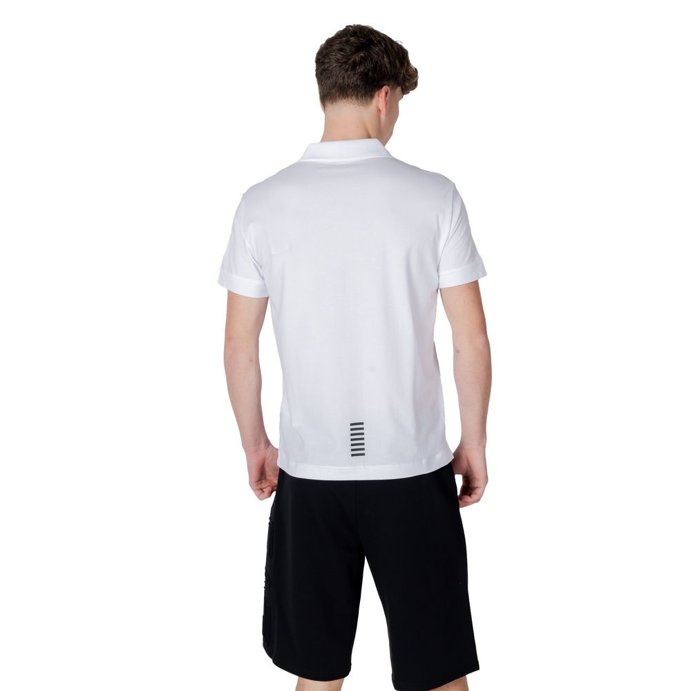 EA7 Emporio Armani Weißes Baumwoll-Poloshirt