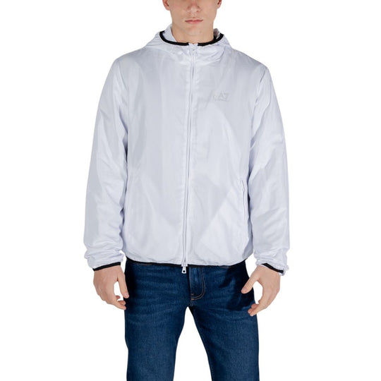 EA7 Emporio Armani Weiße Polyesterjacken &amp