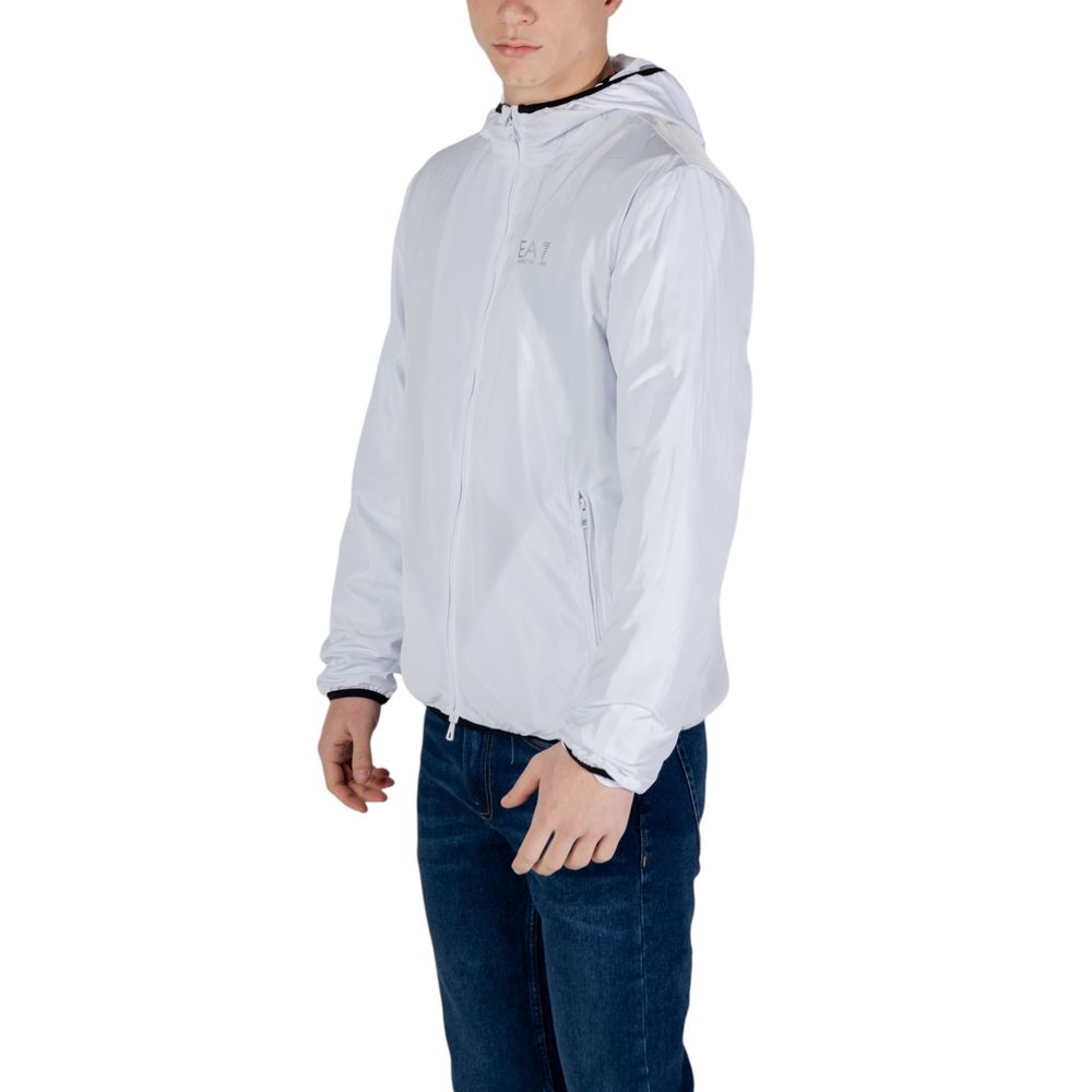 EA7 Emporio Armani Weiße Polyesterjacken &amp
