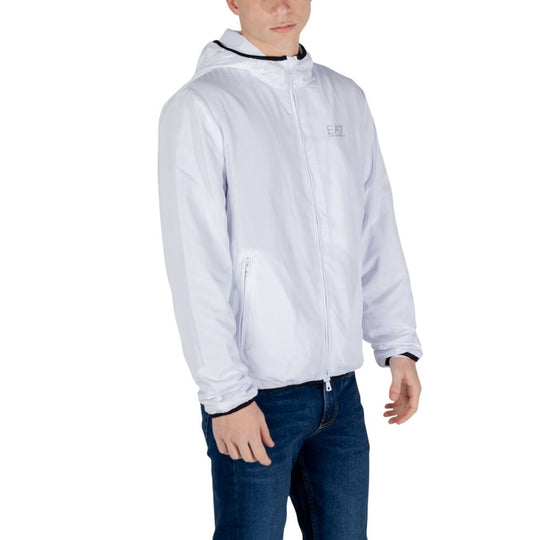 EA7 Emporio Armani Weiße Polyesterjacken &amp