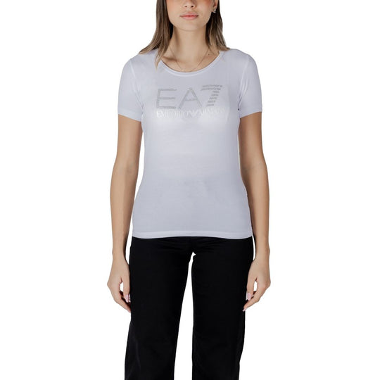 EA7 Emporio Armani T-Shirt aus weißer Baumwolle