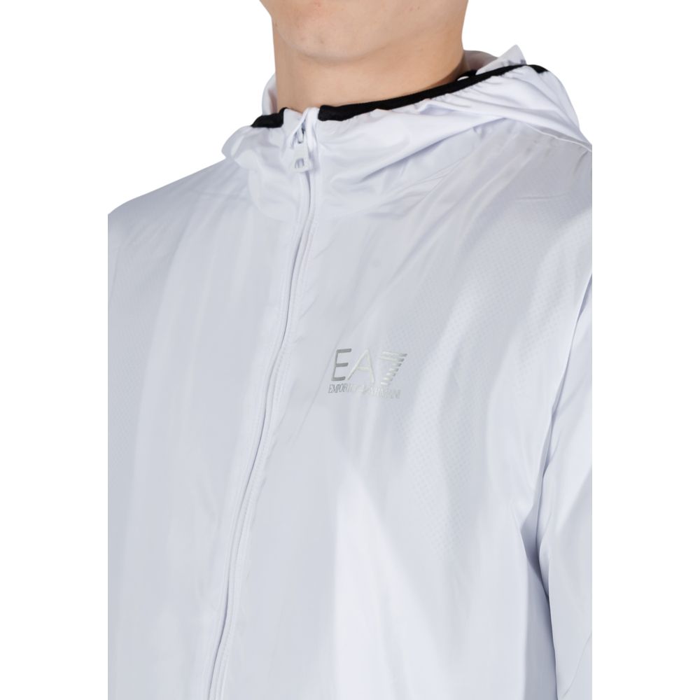 EA7 Emporio Armani Weiße Polyesterjacken &amp