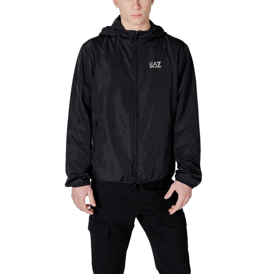 EA7 Emporio Armani Schwarze Polyesterjacken &amp