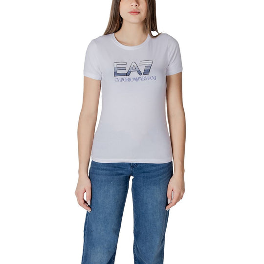 EA7 Emporio Armani T-Shirt aus weißer Baumwolle