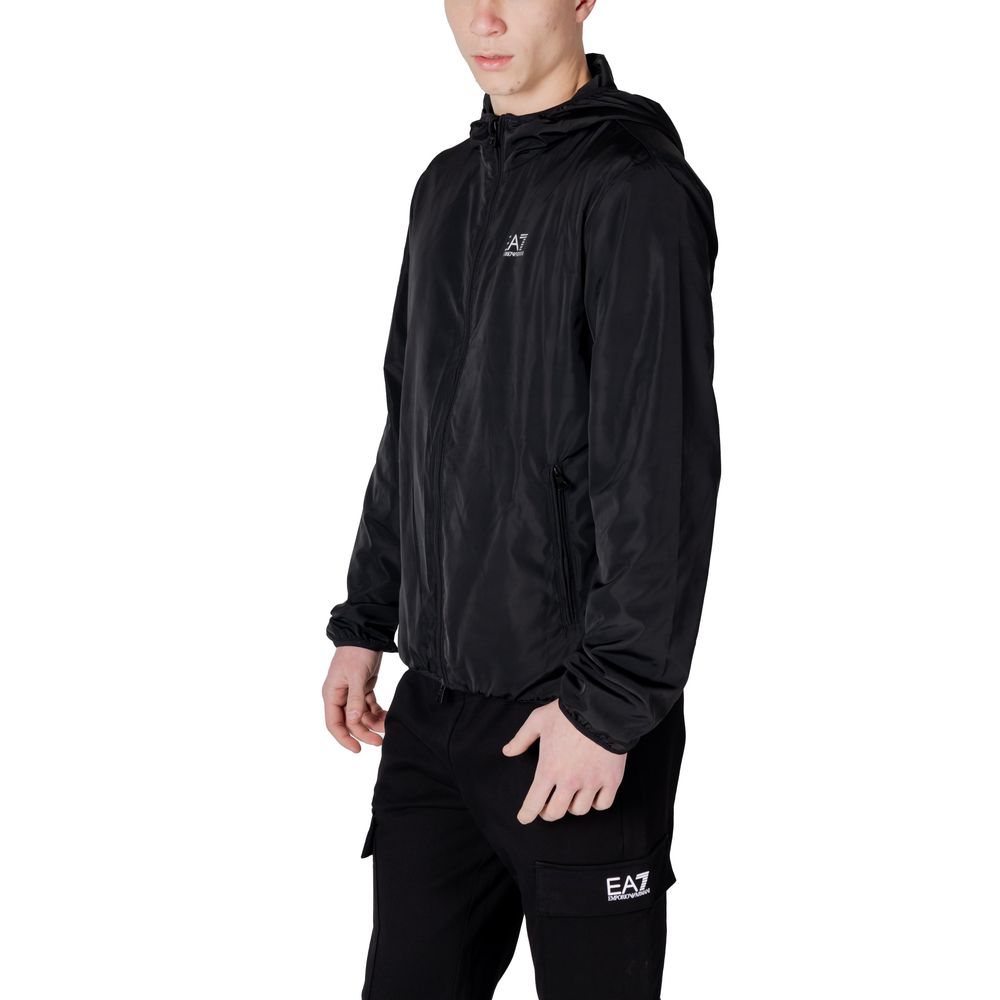 EA7 Emporio Armani Schwarze Polyesterjacken &amp