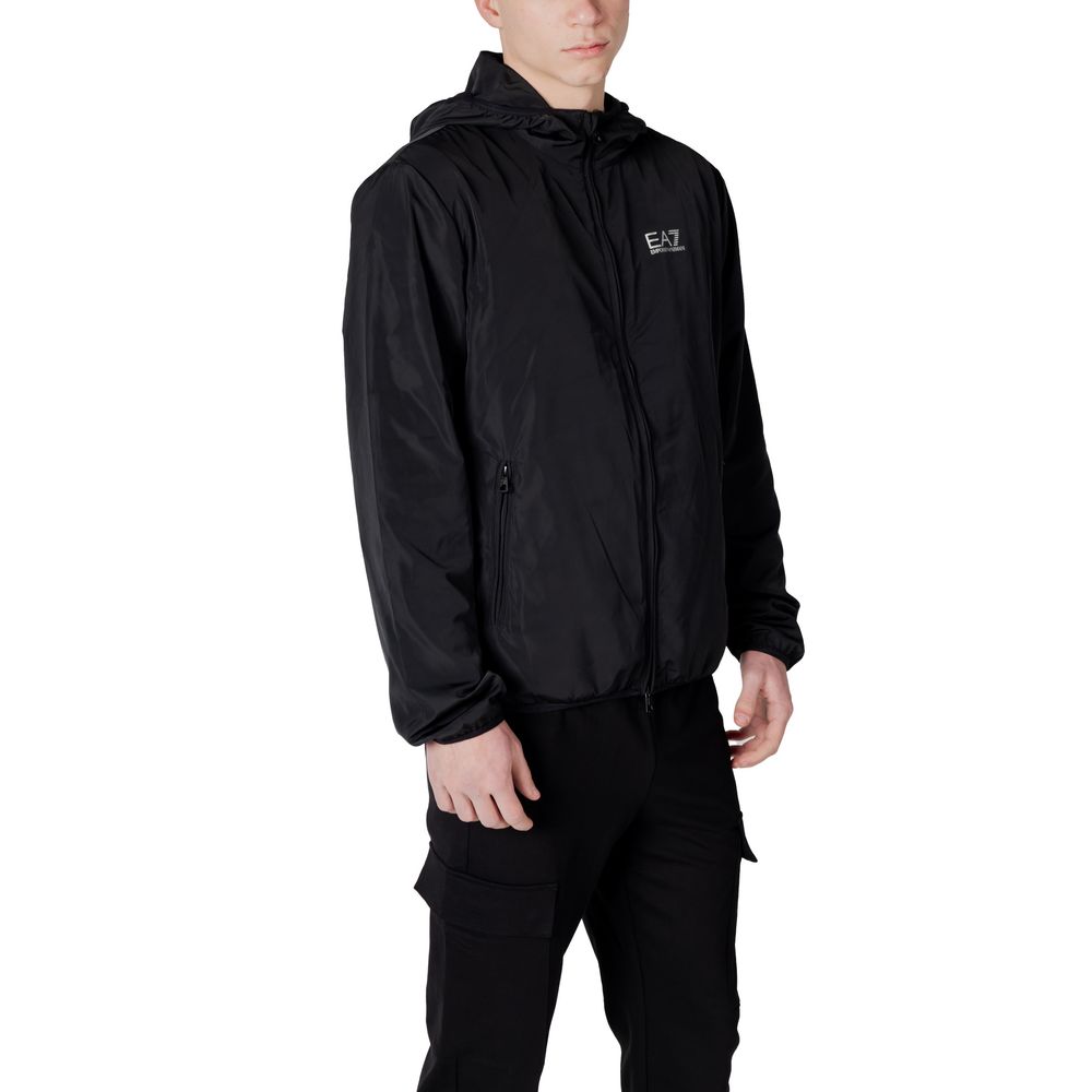 EA7 Emporio Armani Schwarze Polyesterjacken &amp