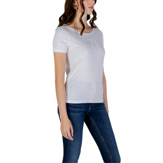EA7 Emporio Armani T-Shirt aus weißer Baumwolle