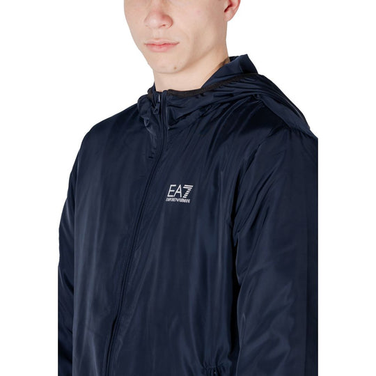 EA7 Emporio Armani Blaue Polyesterjacken &amp
