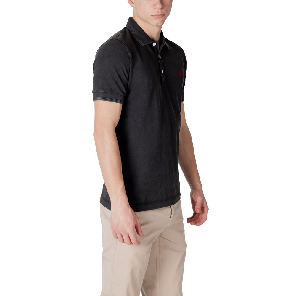 Replay Schwarzes Baumwoll-Poloshirt