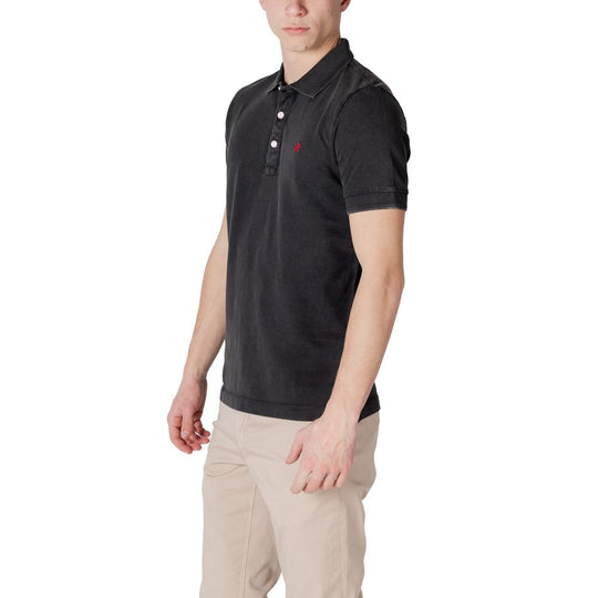 Replay Schwarzes Baumwoll-Poloshirt