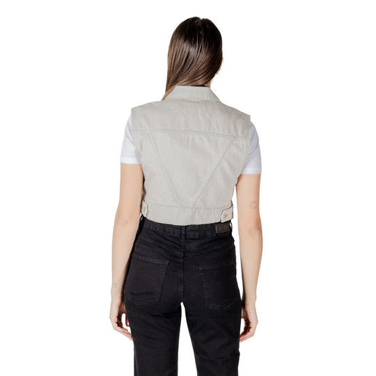 Only Hellblaue Baumwolle Sleveless Jacke