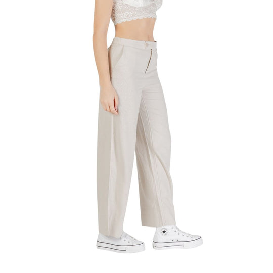 Only Beige Viskose-Hose