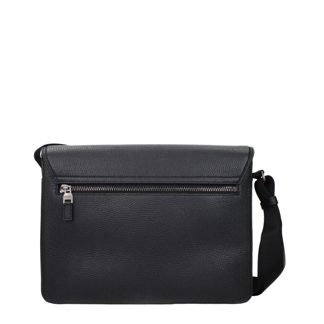 Pineider Schwarze Leder-Crossbody-Taschen